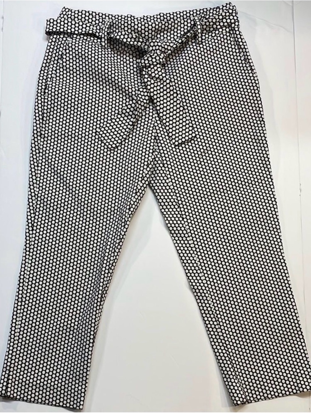 Jules & Leopold Womens Black/White Polka Dot Capris Sz M
